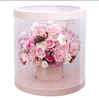 Transparent Flower gift bucket.